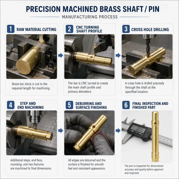 Precision CNC Machined Cross-Drilled Stepped Shaft