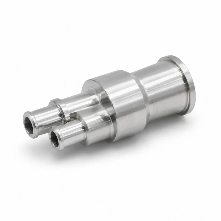 Precision CNC Machined Dual-Port Manifold Connector